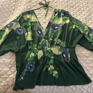 White House black market floral blouse size L